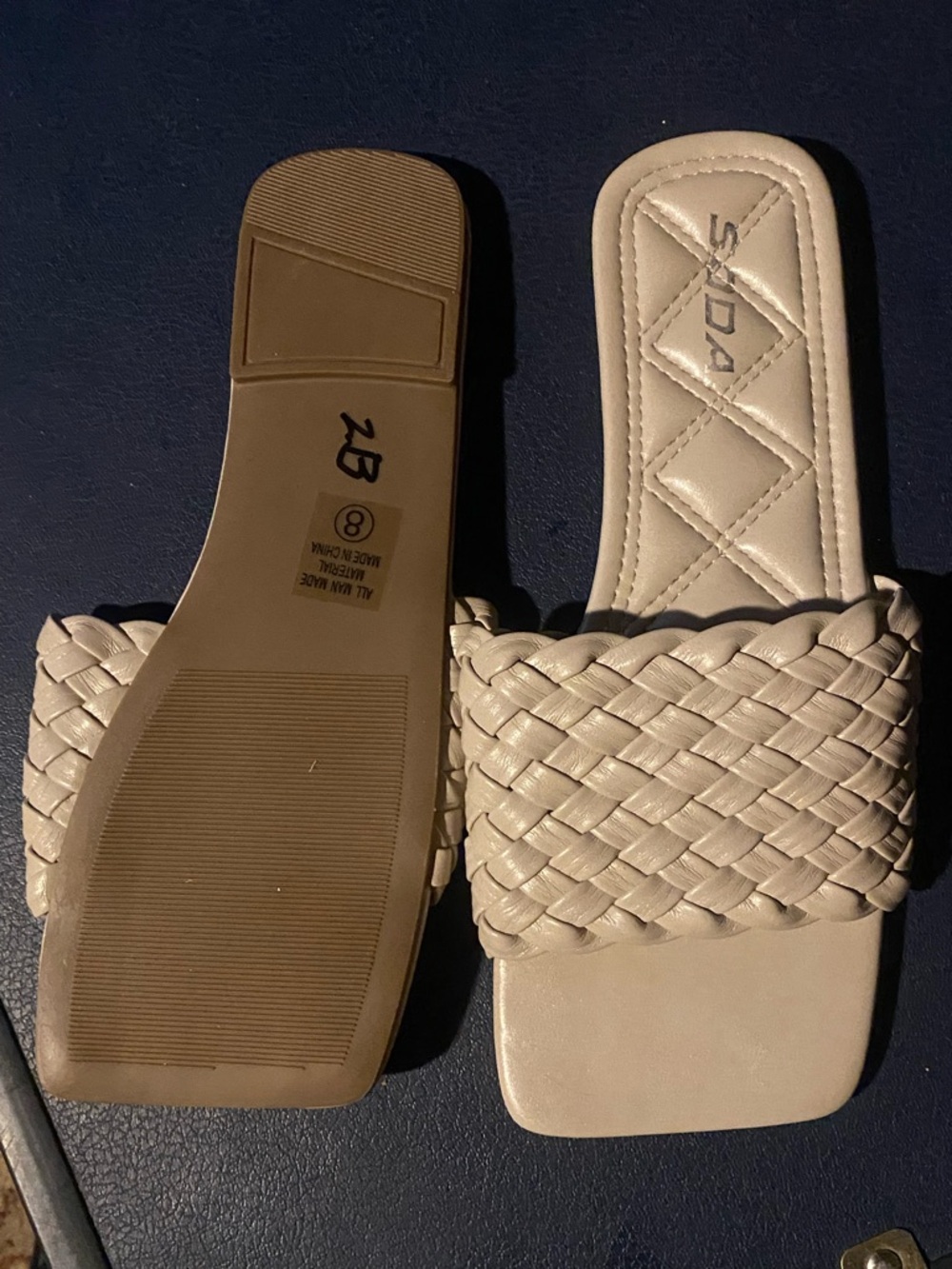 (NWOT!) SODA- Braided Slide Sandals in Cream